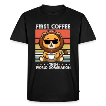 Leo Sunglasses Coffee - Men's Premium Organic T-Shirt - black - Front - Nico (187cm)