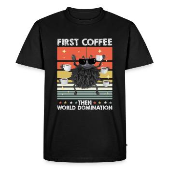 Spider Sunglasses Coffee - Men's Premium Organic T-Shirt - black - Front - Nico (187cm)