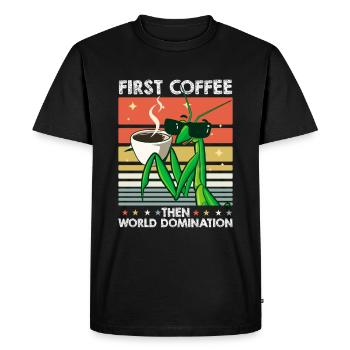 Mante religieuse Mantis Lunettes de soleil Café - T-shirt Premium bio Homme - noir - Devant - Nico (187cm)
