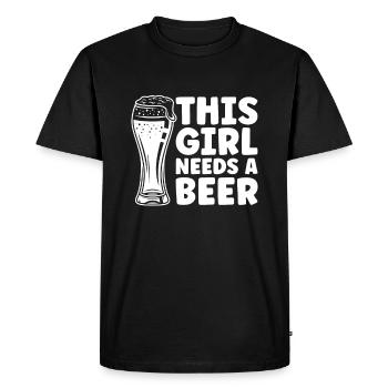 Voile Sailor Sailboat Bière - T-shirt Premium bio Homme - noir - Devant - Nico (187cm)