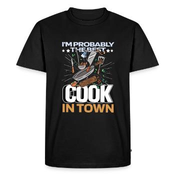 Ustensiles de cuisine de cuisine - T-shirt Premium bio Homme - noir - Devant - Nico (187cm)