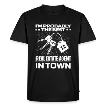 Real Estate Agent Key - Men's Premium Organic T-Shirt - black - Front - Nico (187cm)