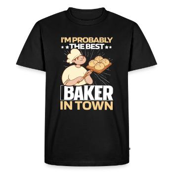 Baking Baker Bakery - T-shirt Premium bio Homme - noir - Devant - Nico (187cm)