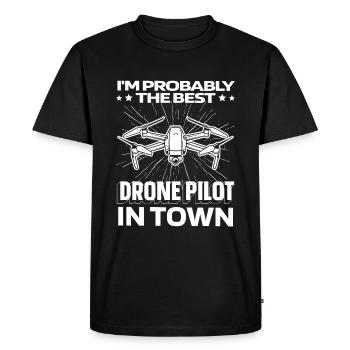 Drone Quadcopter Funny - Men's Premium Organic T-Shirt - black - Front - Nico (187cm)