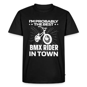 Bmx Bmx Biker Funny - Men's Premium Organic T-Shirt - black - Front - Nico (187cm)