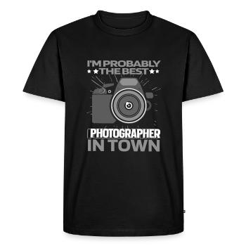 Photographer Photography Camera Funny - Men's Premium Organic T-Shirt - black - Front - Nico (187cm)