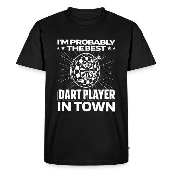 Darts Darts Player Funny - Men's Premium Organic T-Shirt - black - Front - Nico (187cm)