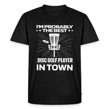 Frisbee Golf Disc Golf Funny - Men's Premium Organic T-Shirt - black - Front - Nico (187cm)