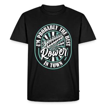 Rameurs rameurs drôles - T-shirt Premium bio Homme - noir - Devant - Nico (187cm)