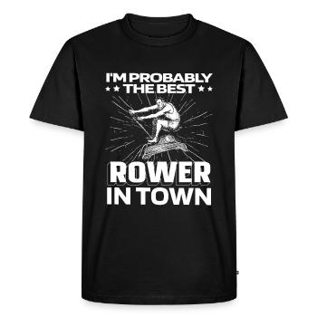 Rameurs rameurs drôles - T-shirt Premium bio Homme - noir - Devant - Nico (187cm)