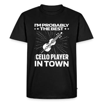 violoncelle violoncelliste drôle - T-shirt Premium bio Homme - noir - Devant - Nico (187cm)