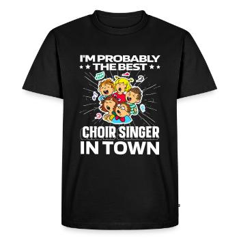 Choriste Lustig - T-shirt Premium bio Homme - noir - Devant - Nico (187cm)