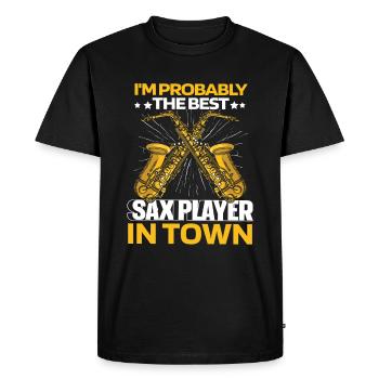 Saxophon Saxofon - Männer Premium Bio T-Shirt - Schwarz - Vorne - Nico (187cm)