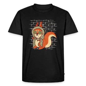 Squirrel Sunglasses Scarf - Men's Premium Organic T-Shirt - black - Front - Nico (187cm)