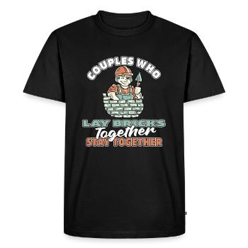 Bricklayer couple - Men's Premium Organic T-Shirt - black - Front - Nico (187cm)
