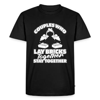 Bricklayer couple - Men's Premium Organic T-Shirt - black - Front - Nico (187cm)