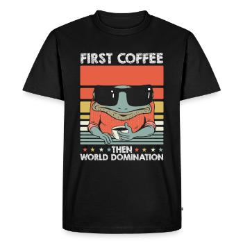 Frog Toad Coffee Sunglasses - Men's Premium Organic T-Shirt - black - Front - Nico (187cm)