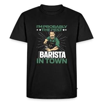 Barista Coffee Funny - Men's Premium Organic T-Shirt - black - Front - Nico (187cm)