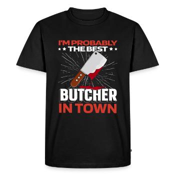 Boucher boucher boucher - T-shirt Premium bio Homme - noir - Devant - Nico (187cm)