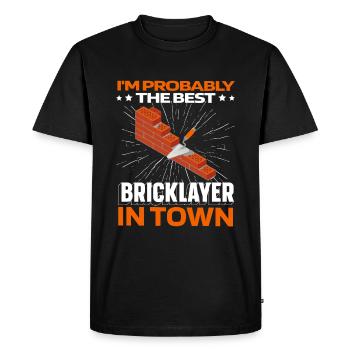 Brique de maçonnerie - T-shirt Premium bio Homme - noir - Devant - Nico (187cm)