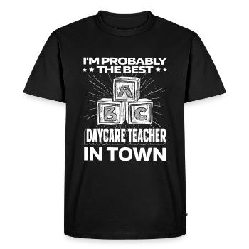 Enseignante maternelle Assistante maternelle Lustig - T-shirt Premium bio Homme - noir - Devant - Nico (187cm)