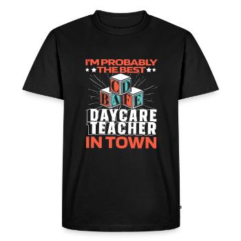 Enseignante maternelle Assistante maternelle Lustig - T-shirt Premium bio Homme - noir - Devant - Nico (187cm)