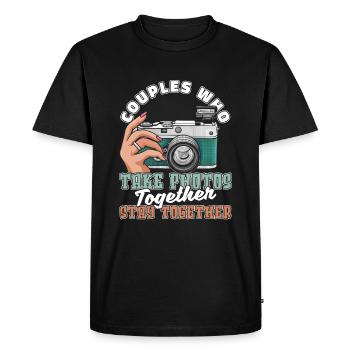 Photographer Photography Camera Couple - Men's Premium Organic T-Shirt - black - Front - Nico (187cm)
