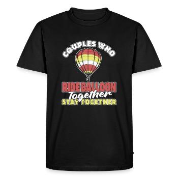 Hot Air Ballooning Couple - Men's Premium Organic T-Shirt - black - Front - Nico (187cm)