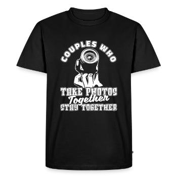 Photographe Photographie Appareil Couple - T-shirt Premium bio Homme - noir - Devant - Nico (187cm)
