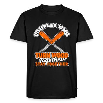 Woodturning Turner Pair - Men's Premium Organic T-Shirt - black - Front - Nico (187cm)
