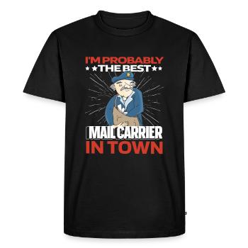 Postman Postman Lustig - Men's Premium Organic T-Shirt - black - Front - Nico (187cm)