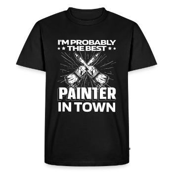 Painter Varnisher Brushes - Men's Premium Organic T-Shirt - black - Front - Nico (187cm)