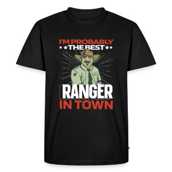 Forester Lustig - Men's Premium Organic T-Shirt - black - Front - Nico (187cm)