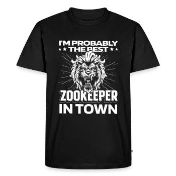 Zookeeper Zookeeper Lion - Men's Premium Organic T-Shirt - black - Front - Nico (187cm)
