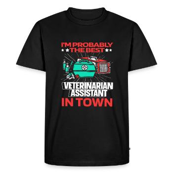 Veterinary assistant Veterinary assistant Lustig - Men's Premium Organic T-Shirt - black - Front - Nico (187cm)