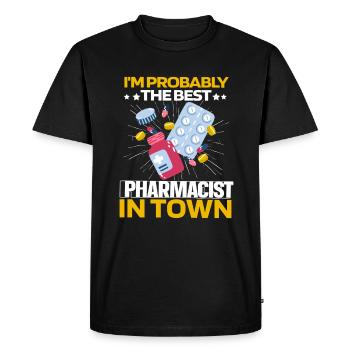 Pharmacie Pilules de pharmacien - T-shirt Premium bio Homme - noir - Devant - Nico (187cm)