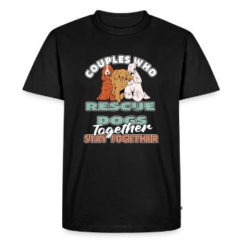 Dog Rescue Dog Pair - Men's Premium Organic T-Shirt - black - Front - Nico (187cm)