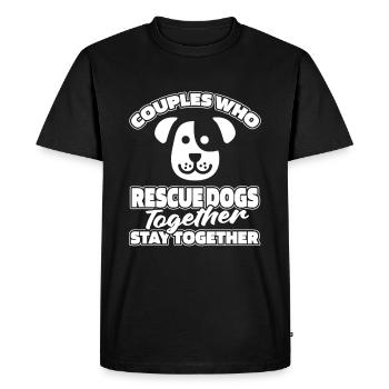 Dog Rescue Dog Pair - Men's Premium Organic T-Shirt - black - Front - Nico (187cm)