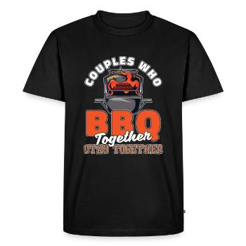 BBQ Cricket Couple - Men's Premium Organic T-Shirt - black - Front - Nico (187cm)