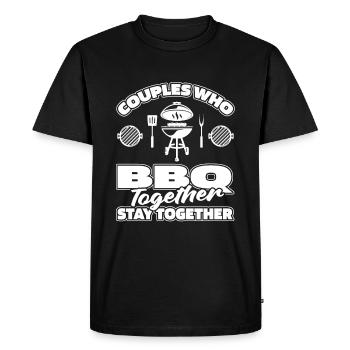 BBQ Cricket Couple - Men's Premium Organic T-Shirt - black - Front - Nico (187cm)