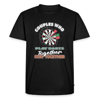 Darts Darts Player Pair - Men's Premium Organic T-Shirt - black - Front - Nico (187cm)