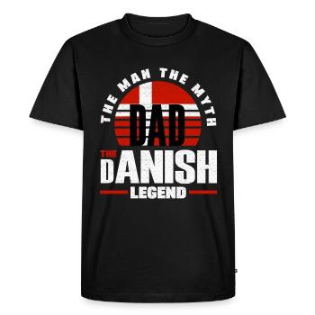Danemark Drapeau Père - T-shirt Premium bio Homme - noir - Devant - Nico (187cm)