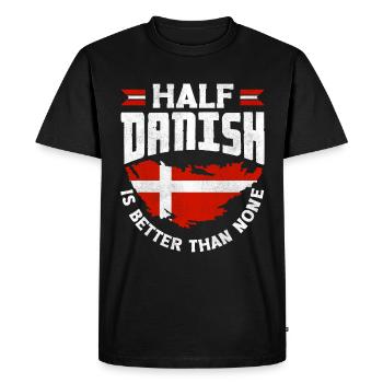 Danemark drapeau danois moitié danois est mieux que - T-shirt Premium bio Homme - noir - Devant - Nico (187cm)
