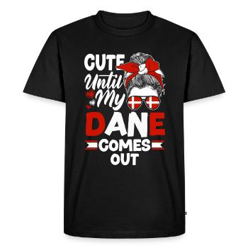 Danemark drapeau danois mignon jusqu’à ce que mon danois sorte - T-shirt Premium bio Homme - noir - Devant - Nico (187cm)