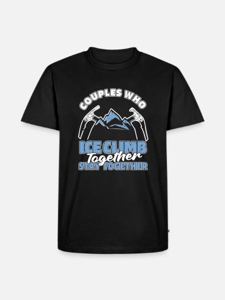 Eisklettern Paar - Männer Premium Bio T-Shirt - Schwarz