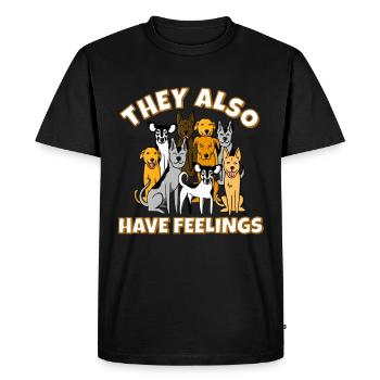 Les chiens ont aussi des sentiments - T-shirt Premium bio Homme - noir - Devant - Nico (187cm)