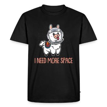 Lama Llama Astronaut I Need More Space - Men's Premium Organic T-Shirt - black - Front - Nico (187cm)