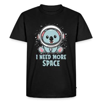 Koala Bear Astronaut I Need More Space - Men's Premium Organic T-Shirt - black - Front - Nico (187cm)
