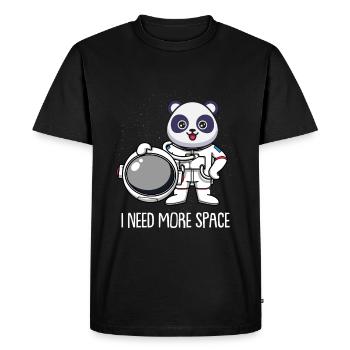 Panda géant Panda Ours Astronaute - T-shirt Premium bio Homme - noir - Devant - Nico (187cm)