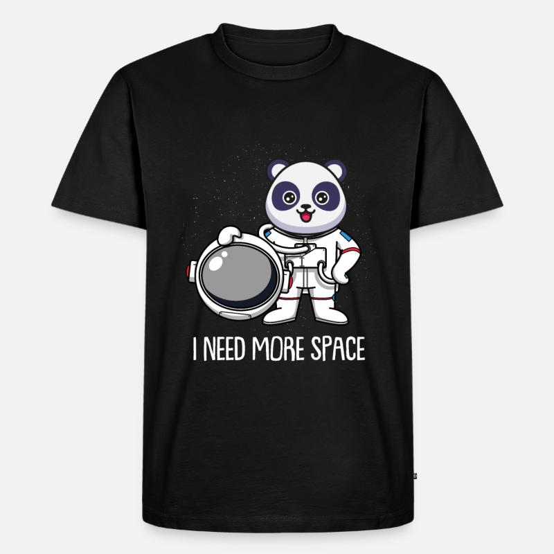 Panda géant Panda Ours Astronaute - T-shirt Premium bio Homme - noir